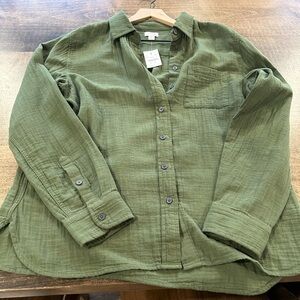 NWT J. Crew Gauze Button Down